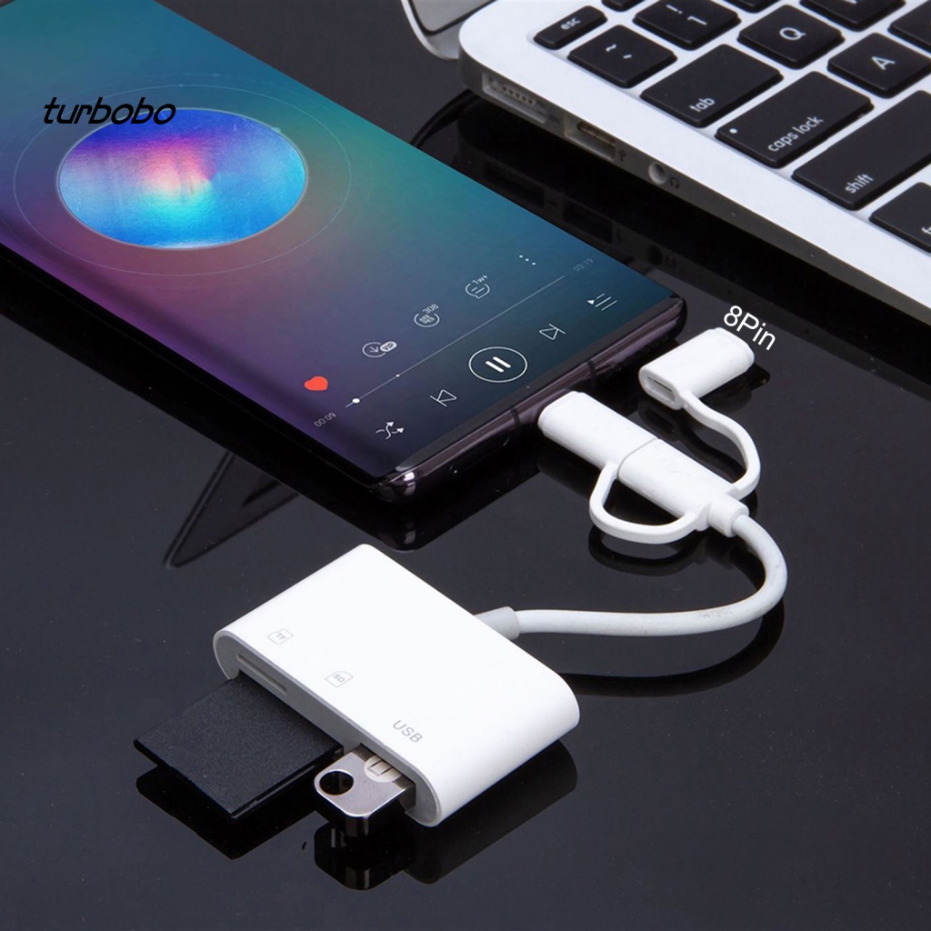 Đầu Đọc Thẻ Nhớ SD / TF / OTG Cổng Micro USB 3.0 Type-C Chống Sốc Nhỏ Gọn Tiện Lợi Dành Cho Notebook 8Pin