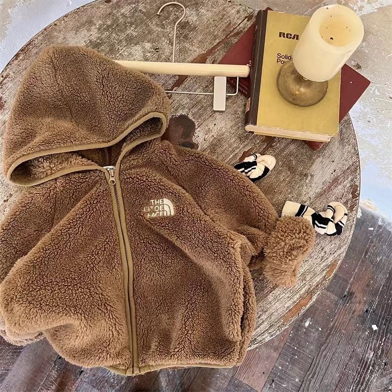 Áo Khoác Len Lông Cừu San Hô Giữ Ấm Phong Cách Phương Tây Thời Trang Thu Đông Cho Bé Trai Và Gái