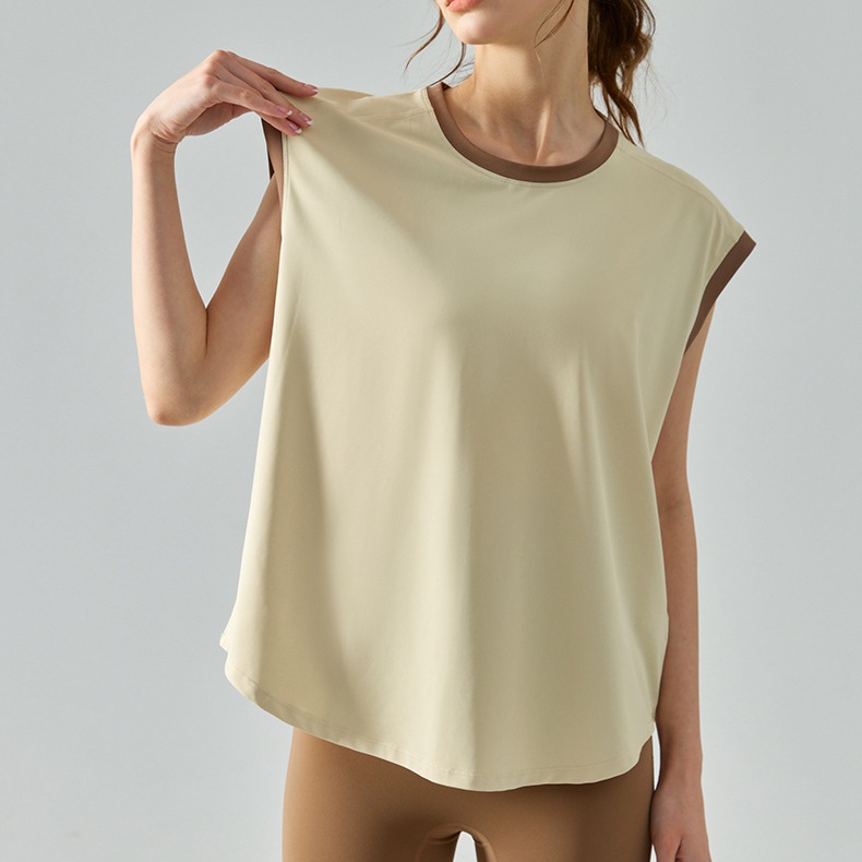 Áo Tank Top Thể Thao Tay Ngắn Màu Sắc Tương Phản Thời Trang