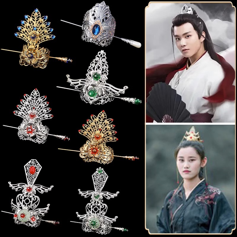 Dây buộc tóc nam cổ điển theo phong cách Hanfu, phụ kiện tóc retro phù hợp cho Childe cosplay