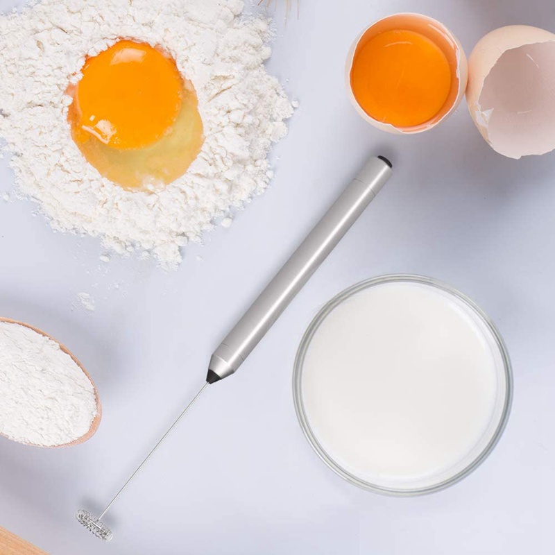 Máy Đánh Sữa Tạo Bọt Cà Phê Bằng Thép Không Gỉ Cầm Tay Chạy Bằng Pin