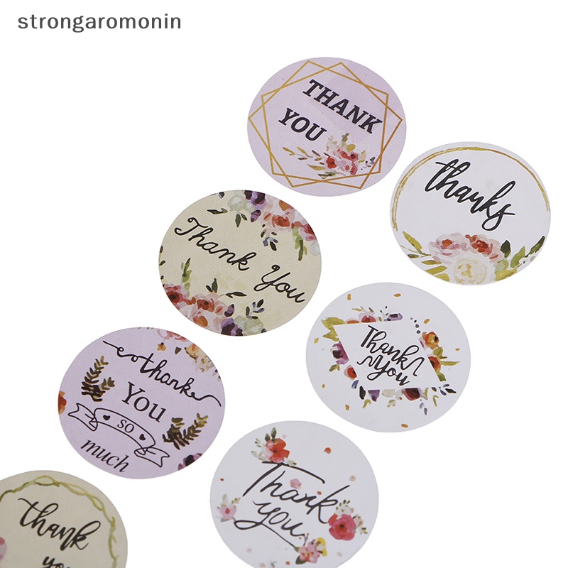 Cuộn 500 Miếng Dán Hình Tròn In Chữ Thank You Độc Đáo Dùng Trang Trí Tiệc Tùng