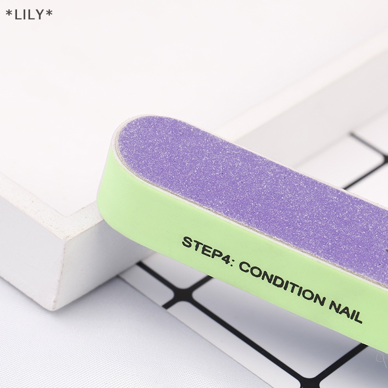 Lily 1 cái giũa móng tay in sáng tạo cát chà nhám giũa đánh bóng sáu mặt dụng cụ làm móng uuu