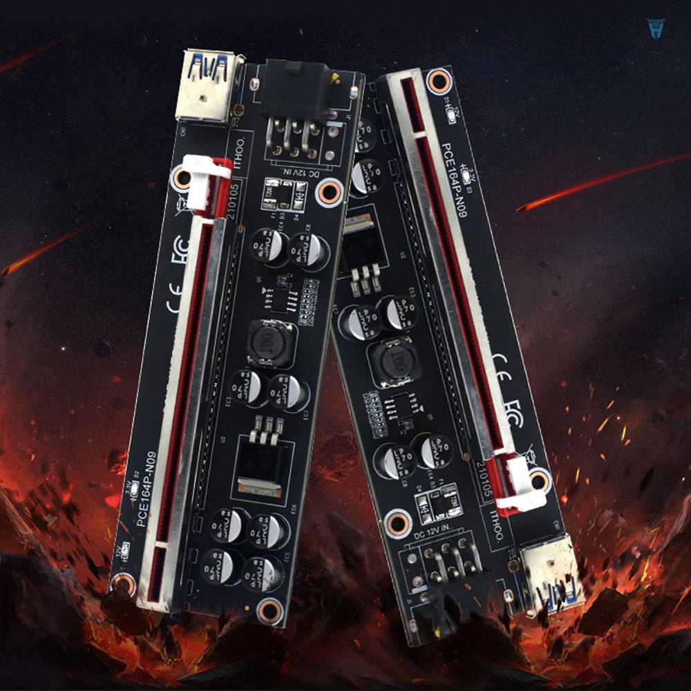 Card Mở Rộng PCI-E 009SPLUS 1X-16X Kèm 8 Tụ Điện Trơn 6pin