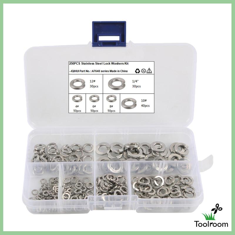 Hộp 250 Vòng Đệm Bằng Thép Không Gỉ 304 Dùng Làm Đồ Thủ Công DIY