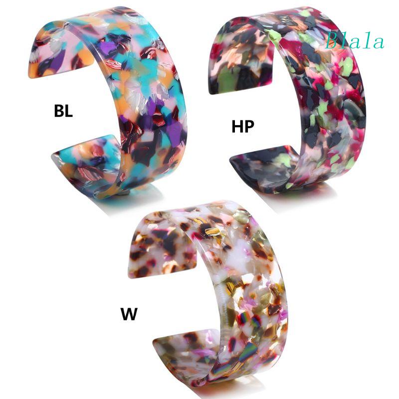 Vòng Đeo Tay Dạng Mở Bằng Nhựa Acrylic In Họa Tiết Hoa Và Da Báo Thời Trang Cho Nữ