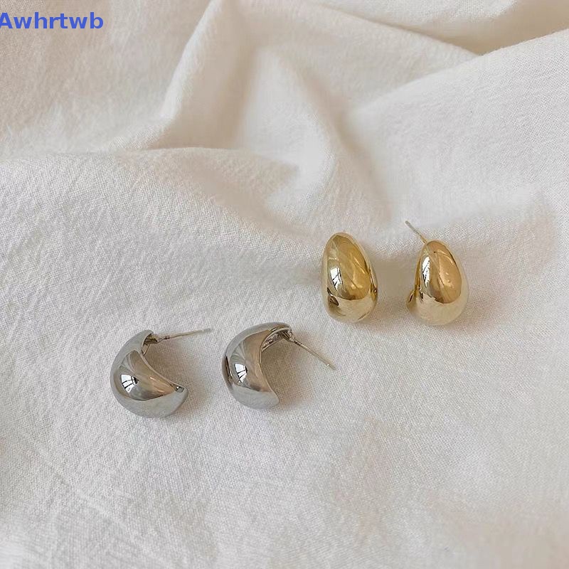 1 Cặp Bông Tai Hợp Kim Hình Hạt Đậu Màu Vàng Phong Cách Hàn Quốc Thời Trang Cho Nữ Mới