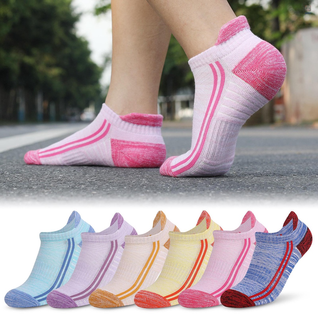 Set 6 Đôi Tất Thể Thao Cổ Thấp Thoáng Khí Chống Trượt Chống Mài Mòn