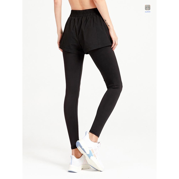 Quần Legging Thể Thao 2 Trong 1 Eo Co Giãn Thoáng Khí Khô Nhanh Phối Khóa Kéo Tùy Chỉnh Cho Nữ