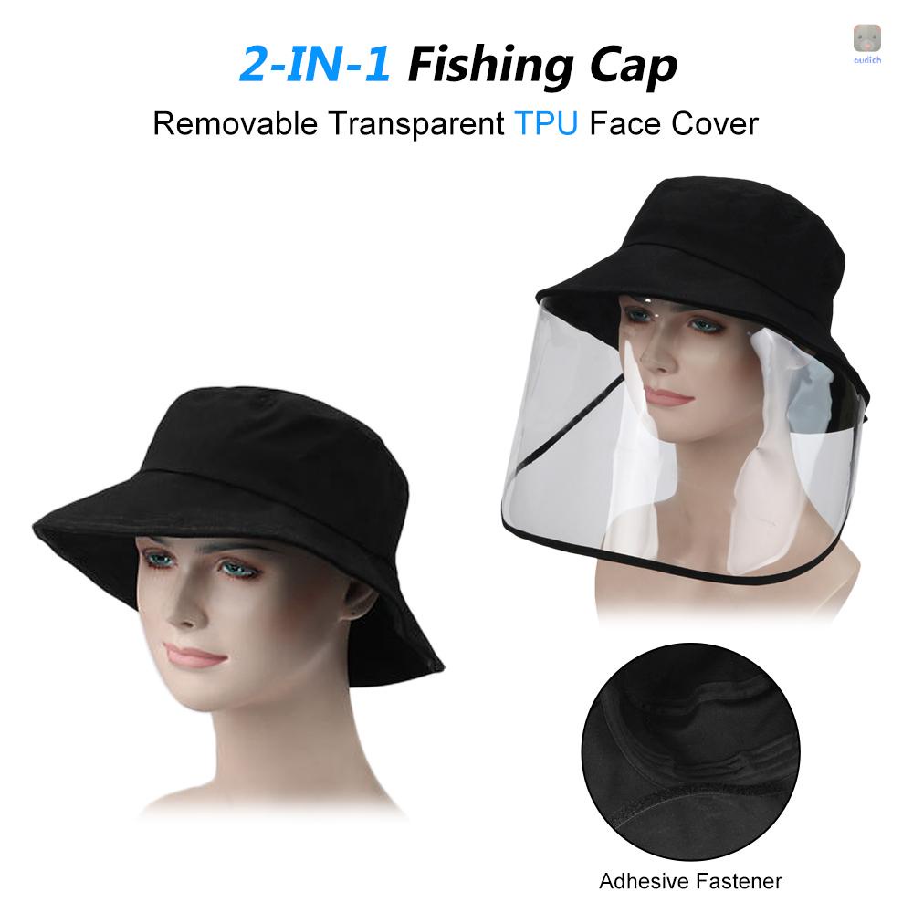 Mũ Chống Nắng Chống Tia UV Có Tấm Che Mặt Bảo Vệ Chống Bụi Chống Giọt Bắn Có Thể Tháo Rời Dùng Khi Đi Câu Cá /