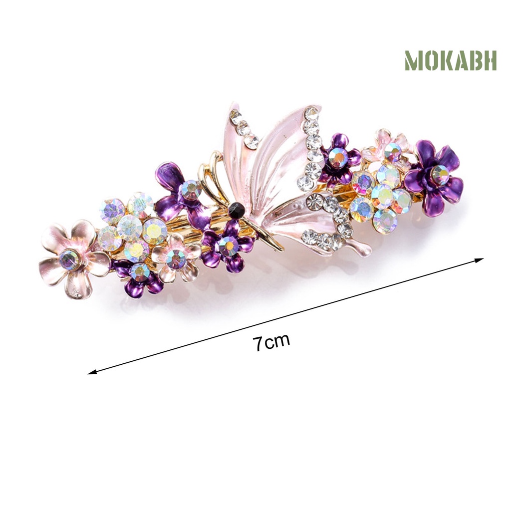 Kẹp Tóc Họa Tiết Hoa Đính Đá Lấp Lánh Chống Trượt