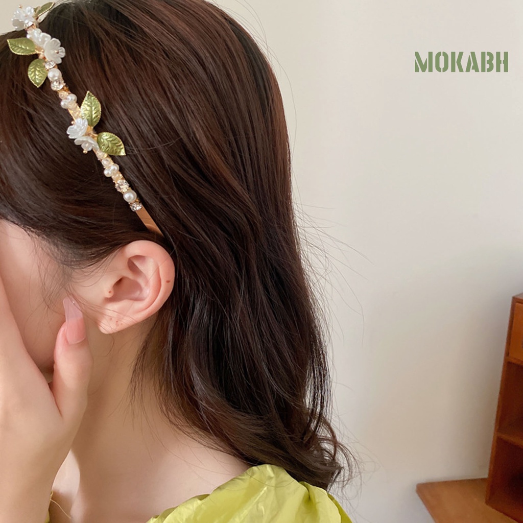 Băng Đô Mạ Vàng Đính Đá Chống Trượt Thời Trang Cho Nữ