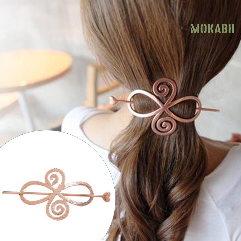 [Mok Abh] Kẹp Tóc Hình Học Thắt Nơ Gọn Nhẹ Dễ Sử Dụng Cho Nữ