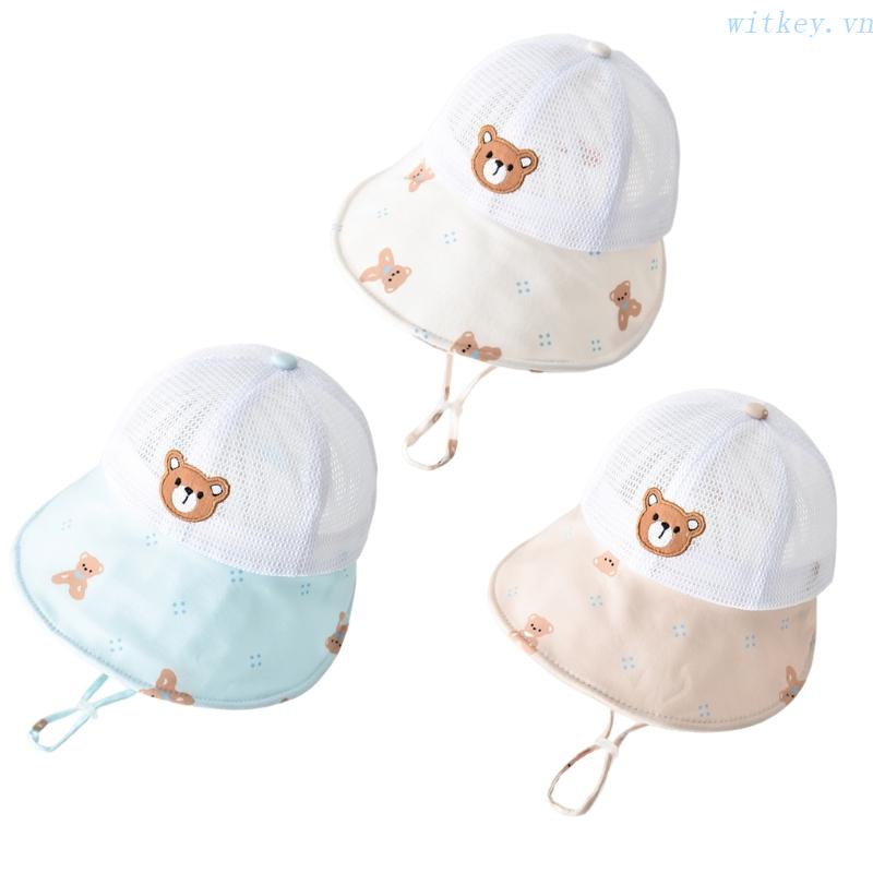 Nón Tai Bèo Vành Rộng Phối Lưới Thoáng Khí Thời Trang Mùa Hè Cho Bé