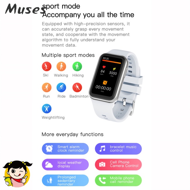 Đồng Hồ Thông Minh G132 Màn Hình Màu 1.45inch Theo Dõi Oxy Trong Máu Chống Thấm Nước Cho Nữ