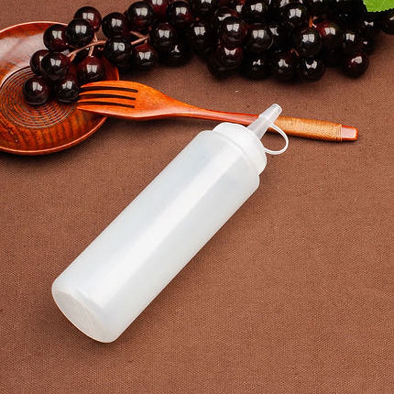Bình Đựng Gia Vị Dạng Bóp Bằng Nhựa Màu Trắng 5 * 19cm 8-24oz 8-24oz