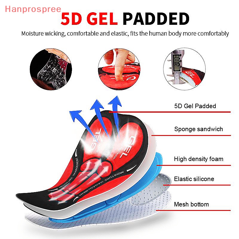 Quần Short Đi Xe Đạp Có Đệm Gel Chống Sốc Dạng Lưới Thoáng Khí Hanprospree > Cho Nam