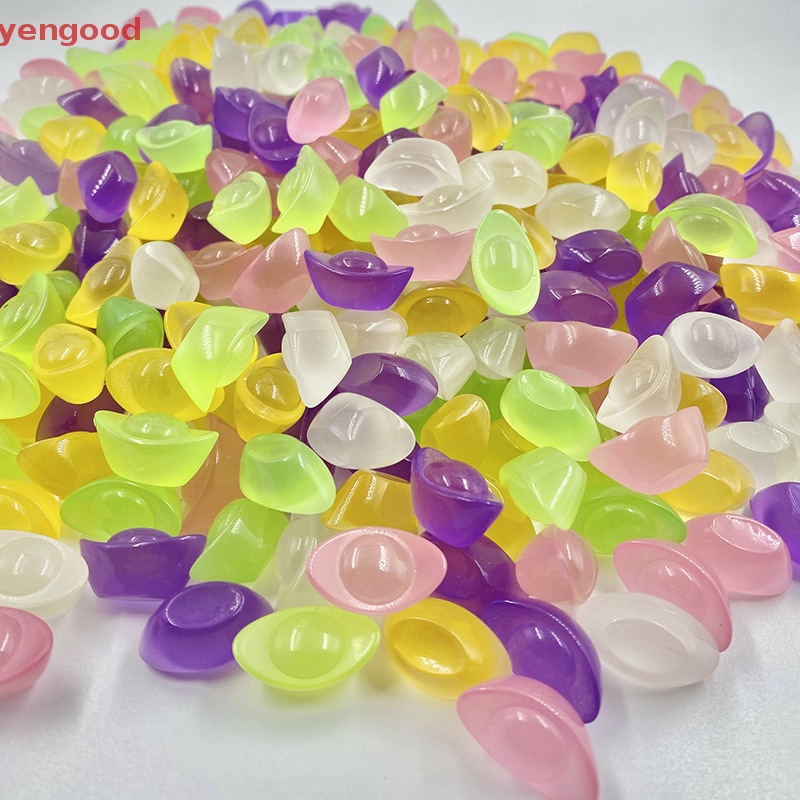 (YGD) Set 5 Mô Hình Giày Mini Bằng Nhựa Resin Màu Vàng Dạ Quang DIY