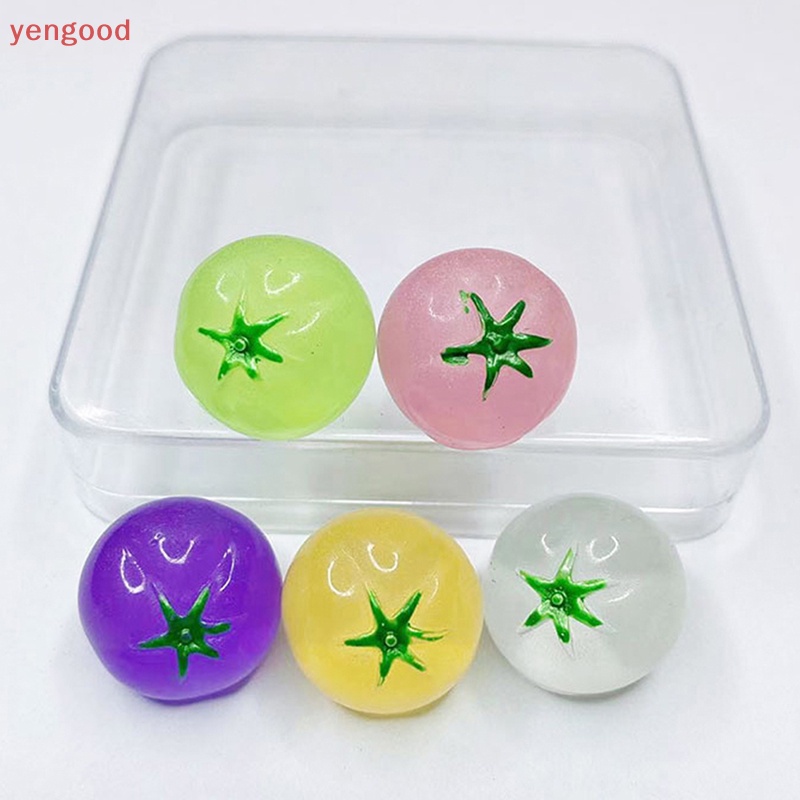 Bộ 5 Quả Cà Chua Mini Bằng Nhựa Phát Quang Dùng Trang Trí Độc Đáo