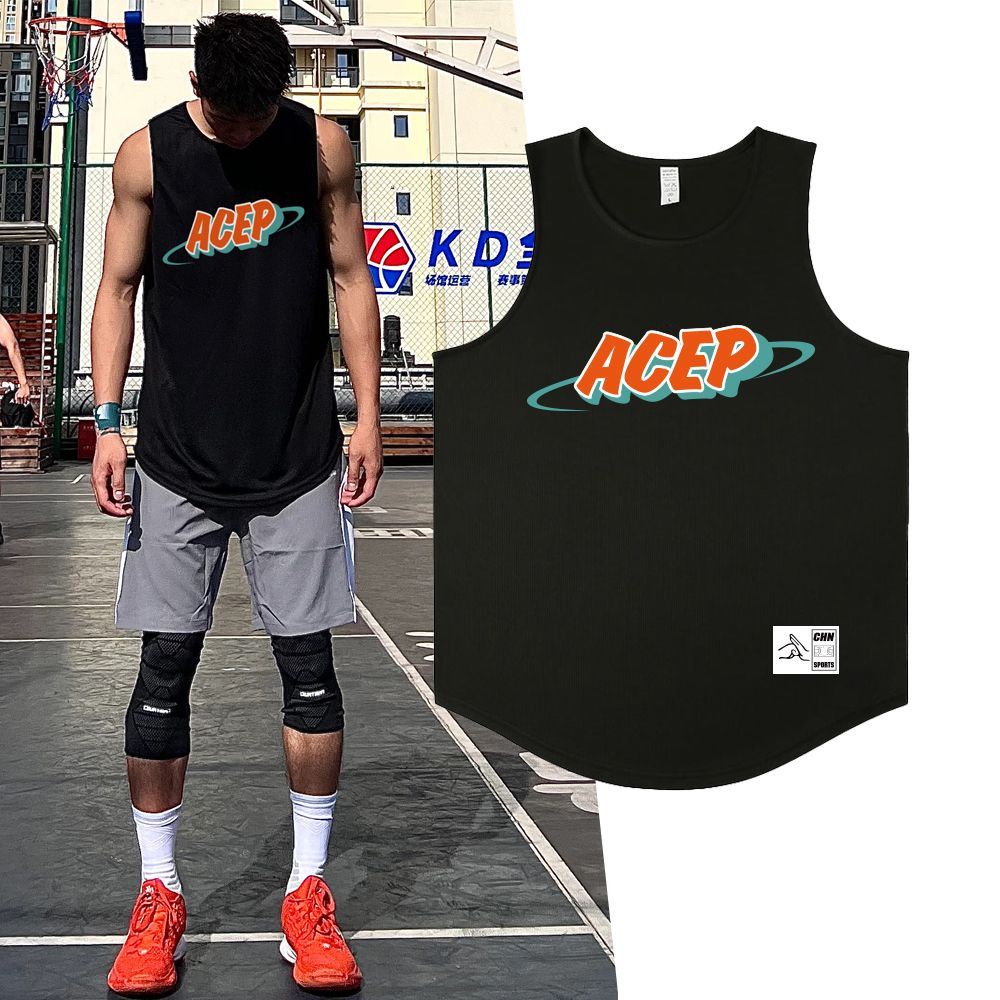 Áo Ba Lỗ Thể Thao Dáng Rộng Thoáng Khí Thấm Hút Mồ Hôi Nhanh Khô Phong Cách Đường Phố Mỹ Cho Nam