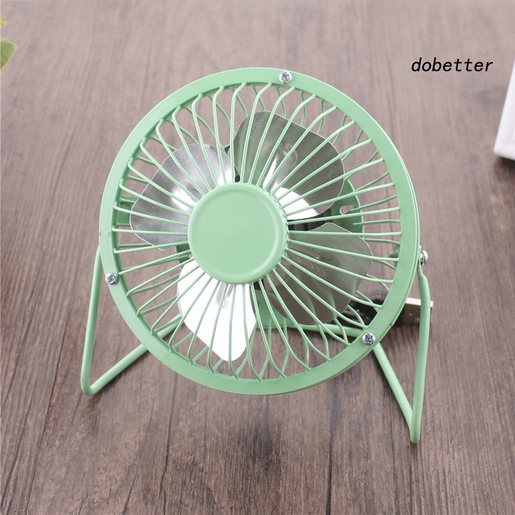 Quạt Làm Mát Để Bàn 4 inch Bằng Kim Loại Không Ồn Nhỏ Gọn Có Cổng Sạc USB Cho Nhà Ở / Văn Phòng