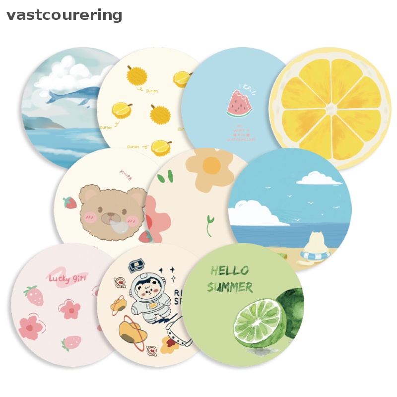 Thảm Lót Chuột Hình Tròn 20CM Chống Trượt Họa Tiết Trái Cây Hoạt Hình