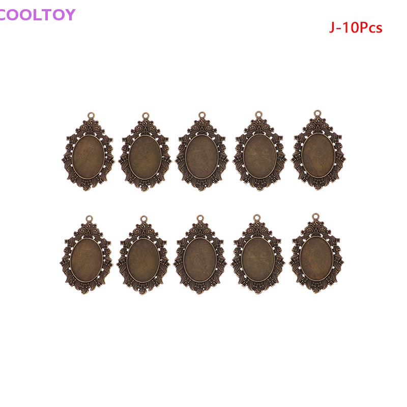 Set 10 Đế Đỡ Mặt Dây Chuyền Hình Oval 18 * 25MM Phong Cách Cổ Điển