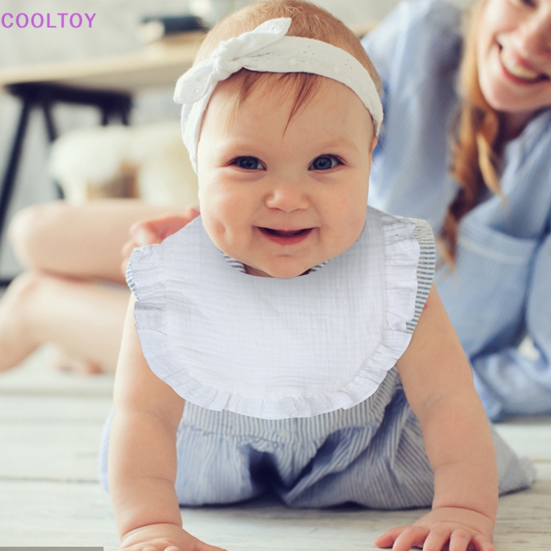 1 Yếm Ăn Vải Cotton Mềm Phối Ren Có Thể Điều Chỉnh Cho Bé