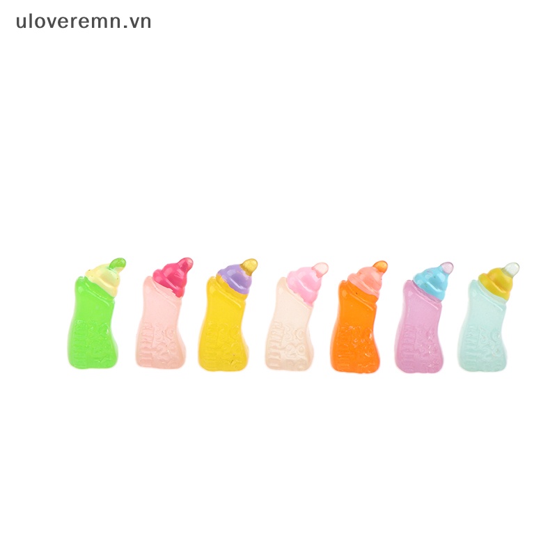 Set 5 Bình Sữa Mini Dạ Quang Dễ Thương Dùng Để Trang Trí Ô Tô