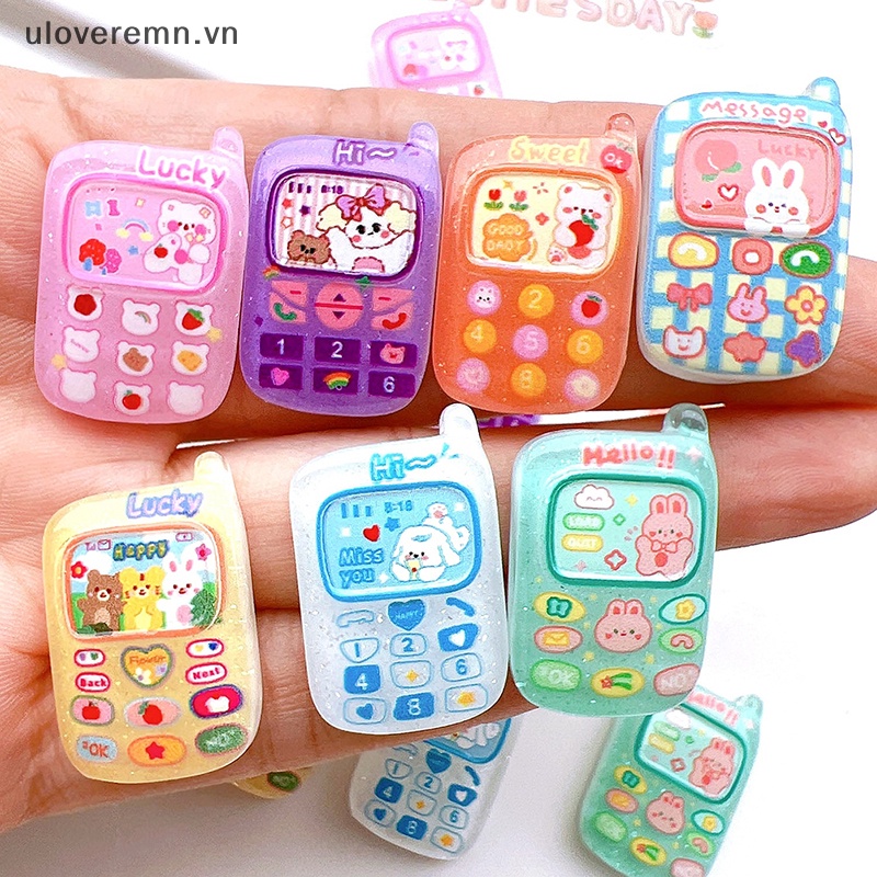 Uloveremn Set 10 Mô Hình Điện Thoại Mini Trang Trí Nhà Búp Bê