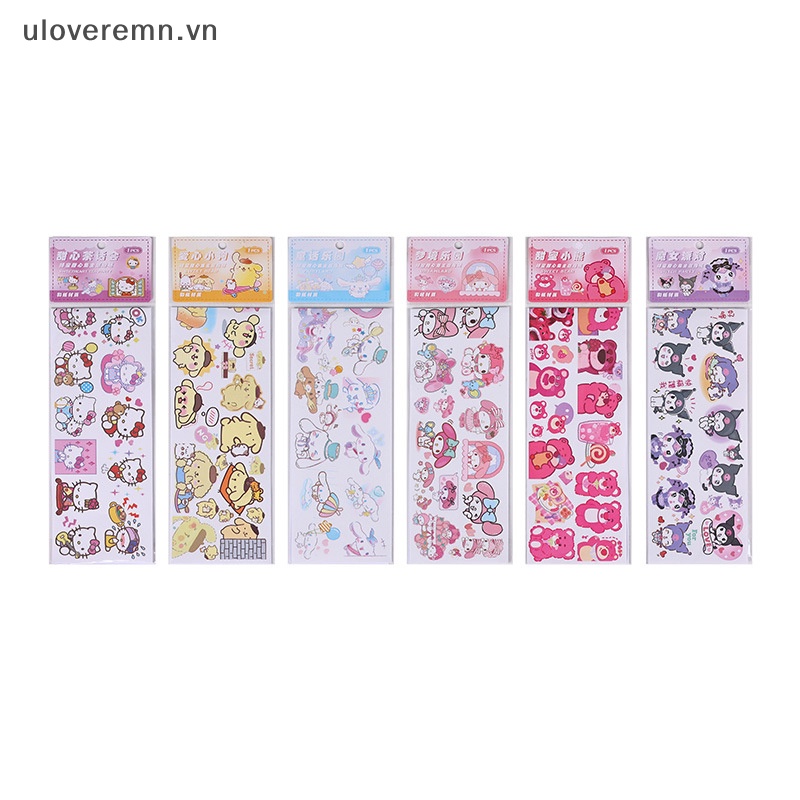 Uloveremn Kawaii Sanrio Nhãn Dán Kuromi Cinnamoroll Anime Dễ Thương Trang Trí Điện Thoại Di Động Cho Bé Gái