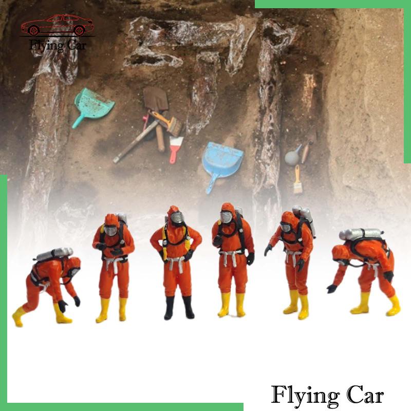 [Lzdjfmy2] 6x 1: 64 Người Lính Cứu Hỏa Trang Trí Tiểu Cảnh