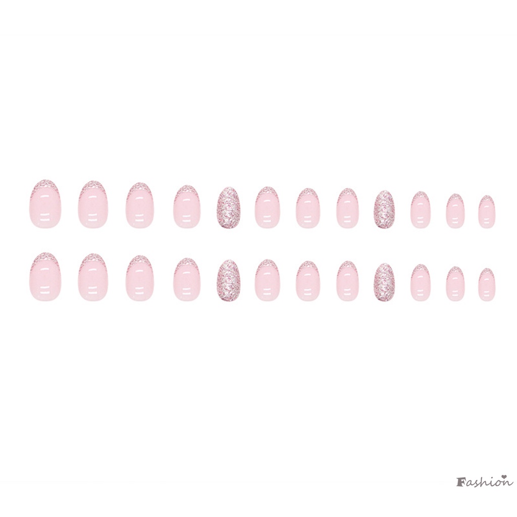 Móng Tay Giả Đính Bột Kim Tuyến Màu Hồng Quý Phái Và Thanh Lịch