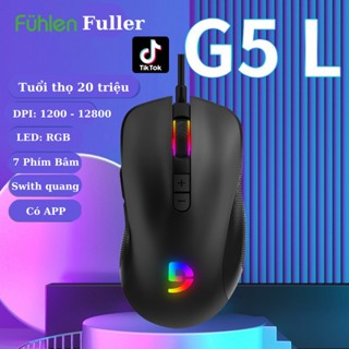 Chuột Gaming Fuhlen Fuller G5L led rgb, tốc độ DPI 12800 Chuột chơi game có dây và app chỉnh Macro bảo hành 12 tháng