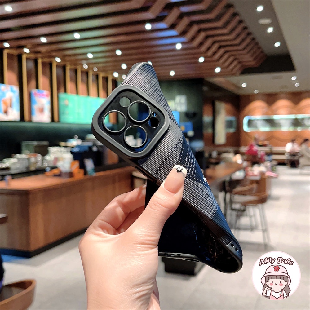 Ốp Điện Thoại Da Giả Viền TPU Dẻo Màu Đen Nhám Thời Trang Chống Bụi Bẩn Cho IPhone 14 Pro Max 11 12 11 Pro Max X 7Plus