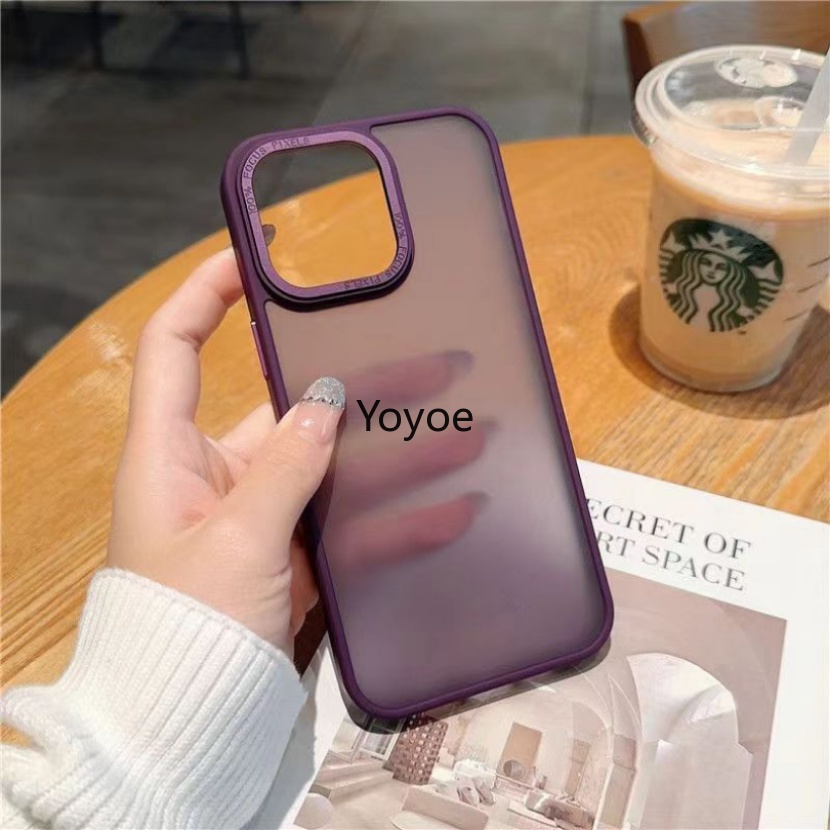 Ốp Điện Thoại Acrylic Cứng Trong Suốt Chống Sốc Mặt Nhám Sang Trọng Cho iPhone 14 13 12 11 Pro X XR XS Max 7 8 Plus