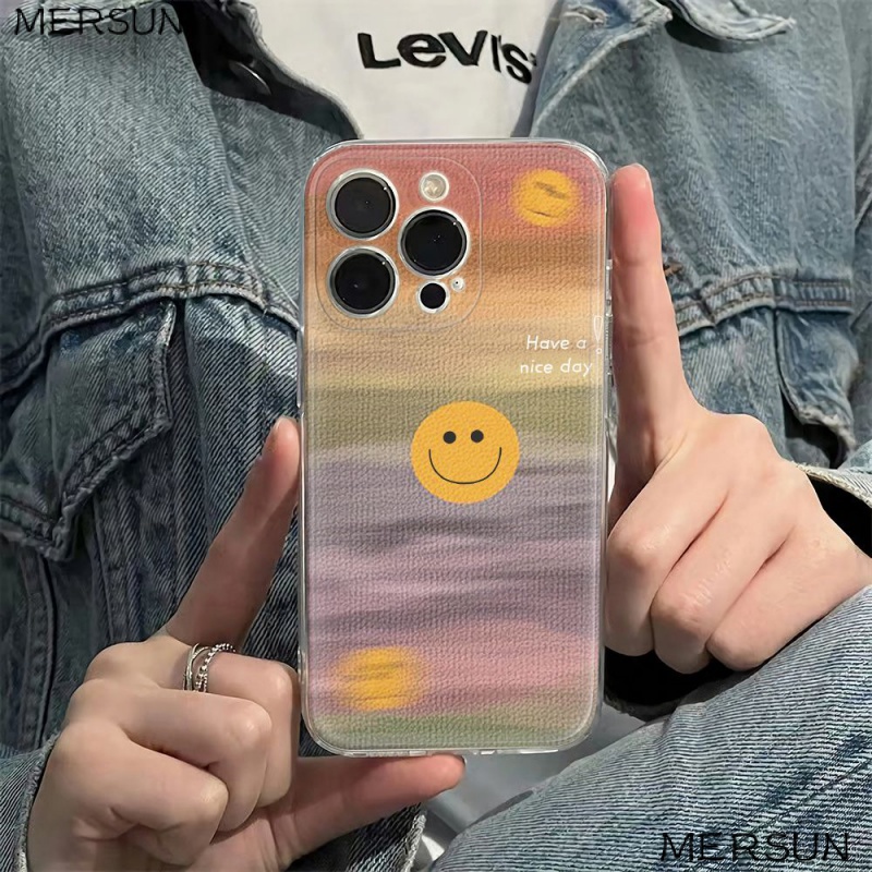 ✅Ốp Điện Thoại BBTO Mềm Chống Sốc 6In Màu Vàng Họa Tiết Mặt Cười Đơn Giản Cho Apple Iphone 7814pro11 1213 max
