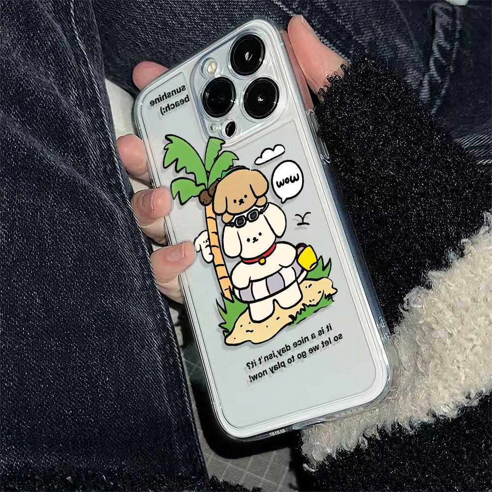 ✅Ốp Điện Thoại Mềm Chống Sốc Họa Tiết Cây Dừa Cho Iphone 78max 12 14pro11 13 6In QPBB