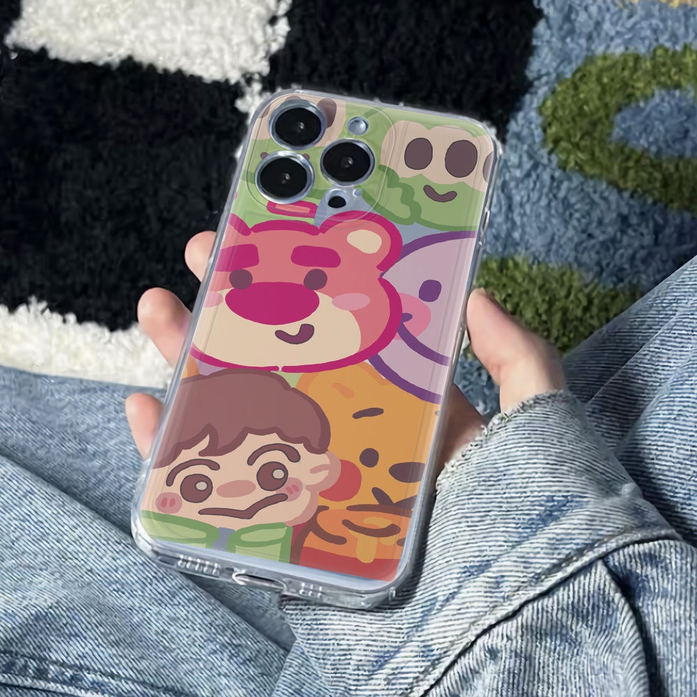 ✅Ốp Điện Thoại Mềm Chống Sốc Hình Gấu Và Dâu Tây Cho Iphone12 Plus14Pro11136In 78max