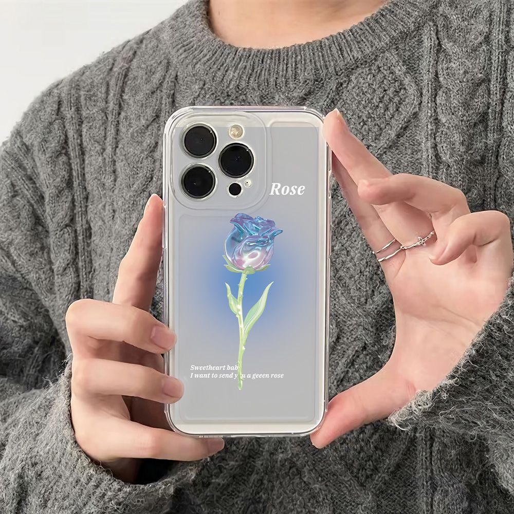 ✅Ốp Điện Thoại Mềm Chống Sốc Họa Tiết Hoa Hồng Đơn Giản Cho Iphone 78 6Inmaxiphone1214Pro 11 13