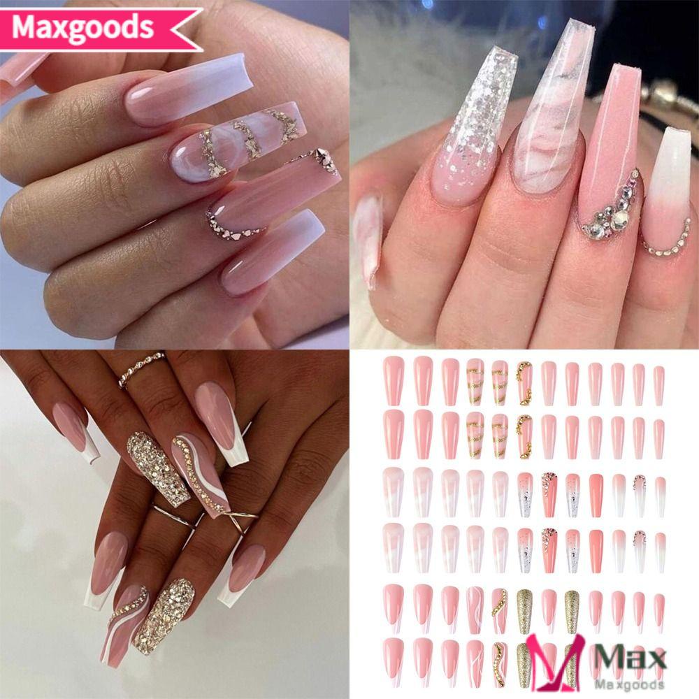 Bộ Móng Tay Giả Dạng Nhấn Che Phủ Toàn Diện Hình Chữ T DIY