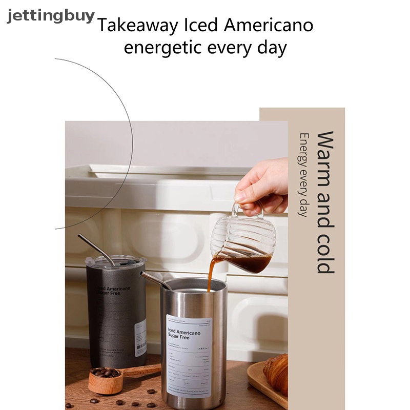 Cốc Giữ Nhiệt Bằng Thép Không Gỉ 304 Hai Lớp Kèm Ống Hút Có Thể Tái Sử Dụng