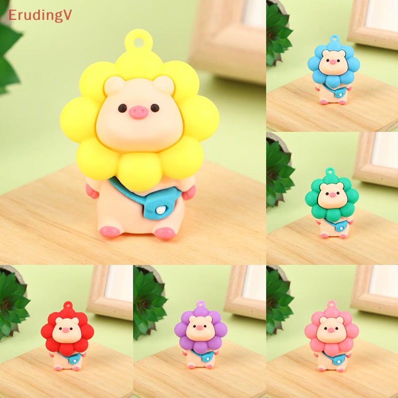 [ErudingV] 1 Móc Khóa / Móc Khóa / Búp Bê DIY Hình Hoa Hướng Dương / Heo Hoạt Hình Để Bàn Trang Trí [Mới