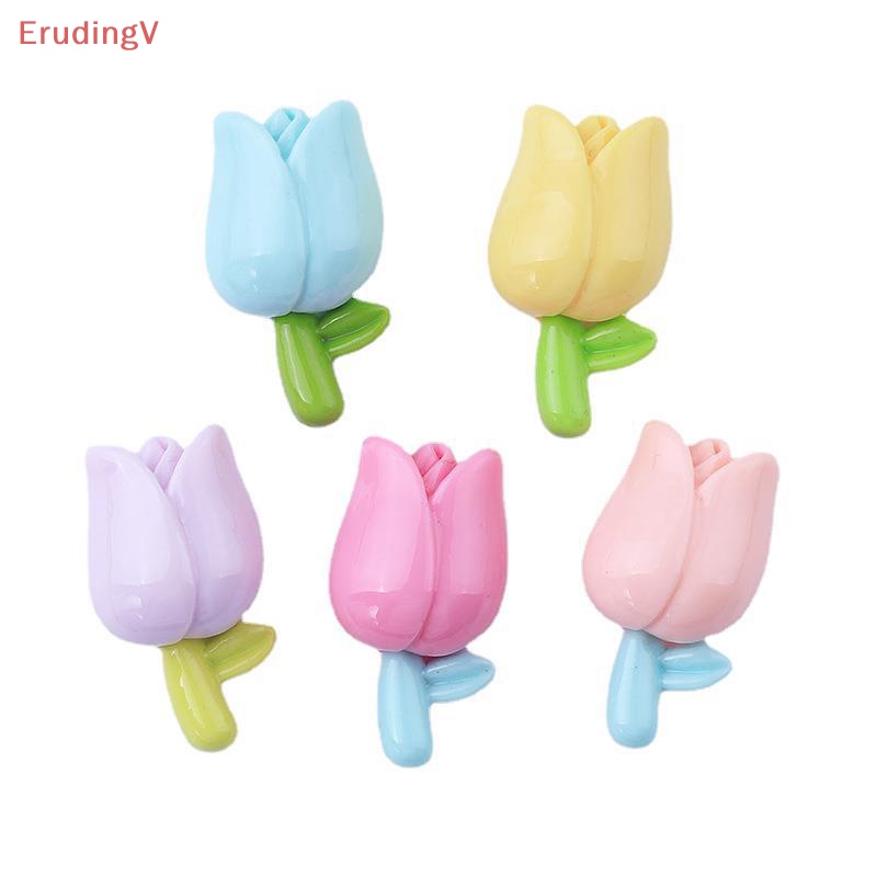 Bộ 10 Cái Cài Tóc Hình Hoa Tulip Bằng Nhựa Resin Dễ Thương DIY