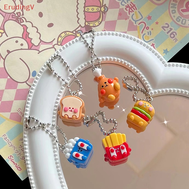 [ErudingV] Mặt Dây Chuyền Resin Hình Bánh Burger Tỏi Cá Tính Trang Trí Móc Khóa / Túi Xách / Xe Hơi Cho Cặp Đôi [Mới