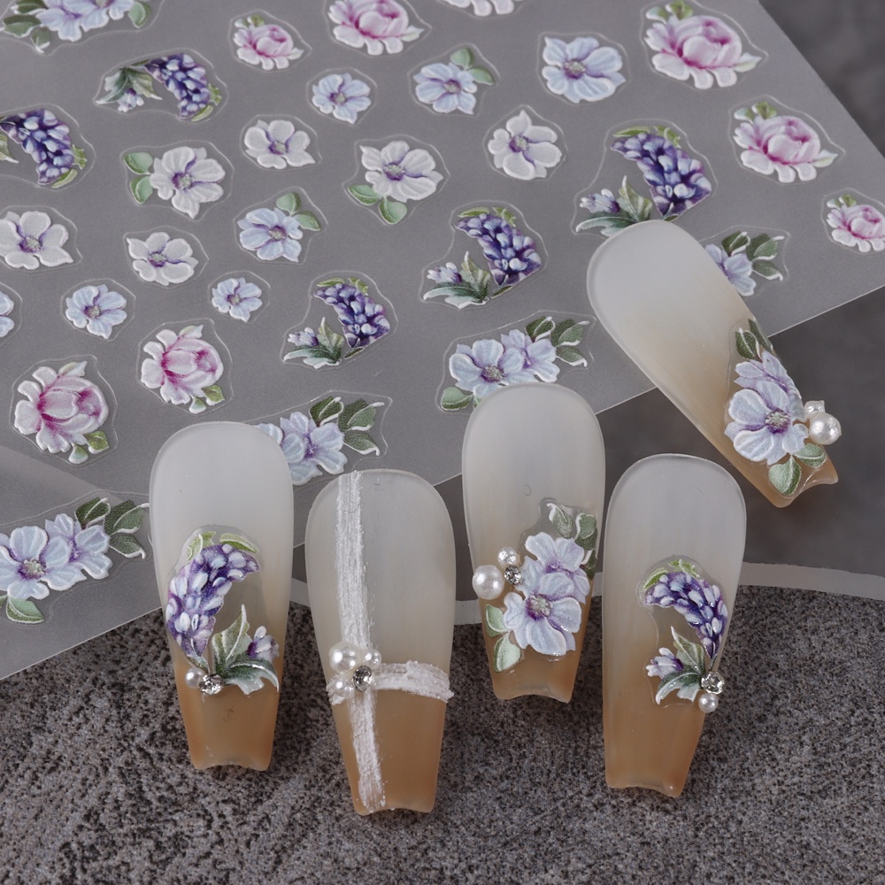 Miếng Dán Trang Trí Móng Tay Họa Tiết Hoa Tulip Thời Trang Xuân Hè
