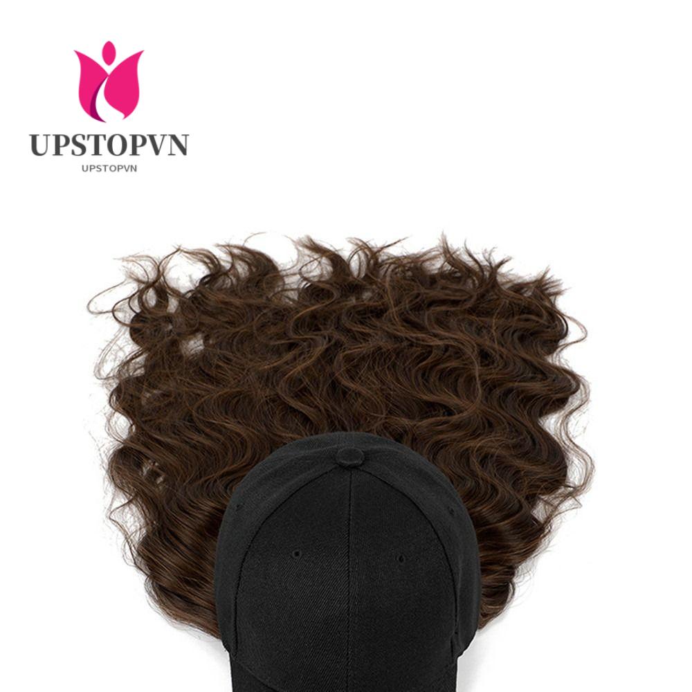 Mũ Lưỡi Trai Kèm Tóc Giả Màu Đen Tự Nhiên