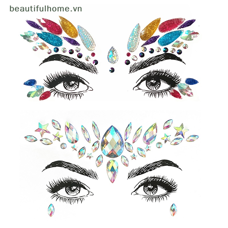 Đá Quý Tự Dính Trang Trí Mặt / Tiệc Tùng Đính Đá Mardi Gras