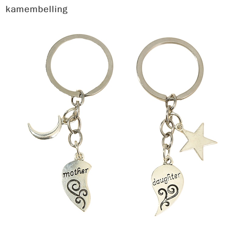 1 Cặp Móc Khóa Tình Bạn Hình Trăng Sao Trái Tim Bằng Hợp Kim