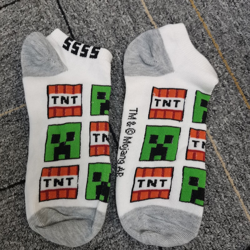 Set 3 Đôi Vớ Họa Tiết Hoạt Hình Minecraft Dễ Thương Cho Bé